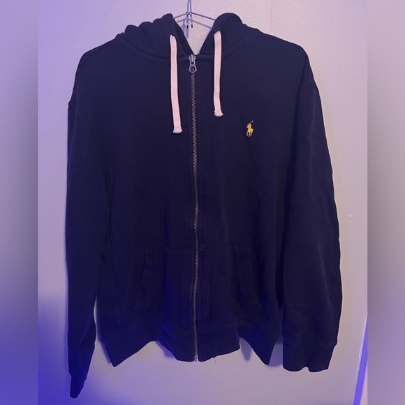 Polo Ralph Lauren Other - ❗️SOLD❗️Mens Polo Ralph Lauren Fleece Zip Hoodie Navy Blue Yellow